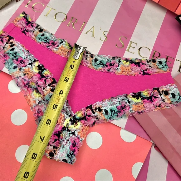 Victoria's Secret PINK VTG Extra Low Rise Cheeky Panty Rainbow Floral Lace NWT - Picture 6 of 13